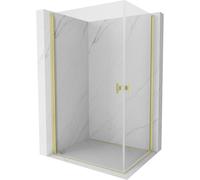 Mexen Mist-B Duo cabina de ducha abatible 95 x 85 cm, transparente, dorado cepillado - 8A2-095-085-55-00 78356 5905315671851