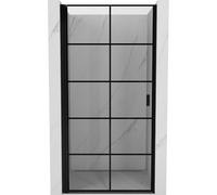 Mexen Mist-B puerta de ducha abatible izquierda 100 cm, cuadrícula negra, negro - 8A2-100-000-70-77-L 76865 5905315665331