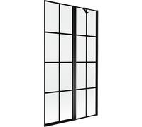 Mexen Mist biombo de ducha de 2 hojas derecho 100 x 150 cm, rejilla negra, negro - 8A9-100-011-70-77-P 77574 5905315962737