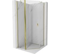 Mexen Mist cabina de ducha pentagonal abatible 100 x 100 cm, transparente, dorada - 8A8-100-100-50-00 77320 5905315663368