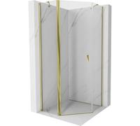 Mexen Mist cabina de ducha pentagonal abatible 90 x 90 cm, transparente, dorado - 8A8-090-090-50-00 77313 5905315663320