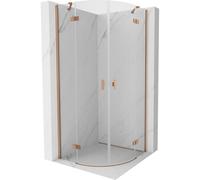 Mexen Mist cabina de ducha semicircular abatible 80 x 80 cm, transparente, cobre cepillado - 8A33-080-080-65-00 77759 5905315673725
