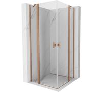 Mexen Mist Duo cabina de ducha abatible 120 x 120 cm, transparente, cobre cepillado - 8A4-120-120-65-00 71542 5905315603517