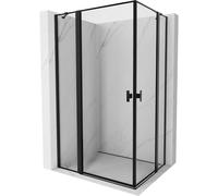 Mexen Mist Duo cabina de ducha abatible 120 x 80 cm, marco negro, negro - 8A4-120L-080P-70-70 71761 5905315604477