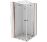 Mexen Mist-F Duo cabina de ducha plegable 95 x 95 cm, transparente, cobre cepillado - 8A6-095L-095P-65-00 77422 5905315658951
