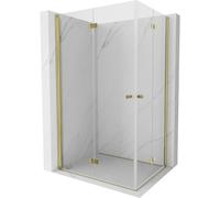 Mexen Mist-F Duo cabina de ducha plegable izquierda 110 x 90 cm, transparente, dorada - 8A6-110L-090P-50-00 75928 5905315656452