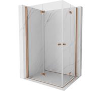 Mexen Mist-F Duo cabina de ducha plegable izquierda 90 x 70 cm, transparente, cobre cepillado - 8A6-090L-070P-65-00 76730 5905315658395