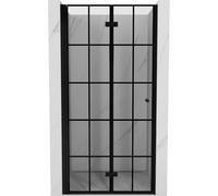 Mexen Mist-F puerta de ducha plegable izquierda 75 cm, cuadrícula negra, negro - 8A6-075-000-70-77-L 75297 5905315639851