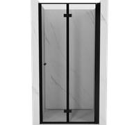 Mexen Mist-F puertas de ducha abatibles derechas 60 cm, marco negro, negro - 8A6-060-000-70-70-P 75608 5905315640604