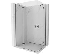 Mexen Mist-H Cabina de ducha abatible duo izquierda 80 x 70 cm, transparente, gris cobalto cepillado - 8A5-080L-070P-66-00 104627 5907931146744