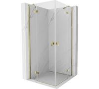 Mexen Mist-H Duo cabina de ducha abatible 100 x 100 cm, transparente, dorada - 8A5-100L-100P-50-00 73541 5905315626967