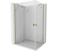 Mexen Mist-H Duo cabina de ducha abatible izquierda 110 x 75 cm, transparente, dorada - 8A5-110L-075P-50-00 73435 5905315626431