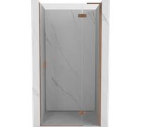 Mexen Mist-H L puerta de ducha abatible derecha 100 cm, transparente, cobre cepillado - 8A5L-100-000-65-00-P 74945 5905315611154
