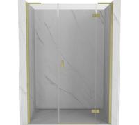 Mexen Mist-H L puerta de ducha abatible derecha 155 cm, transparente, dorado cepillado - 8A5L-155-001-55-00-P 75230 5905315638847
