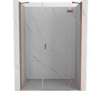 Mexen Mist-H puerta de ducha abatible derecha 130 cm, transparente, cobre cepillado - 8A5-130-001-65-00-P 75056 5905315637987