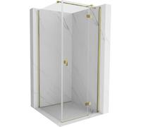 Mexen Mist-H T cabina de ducha abatible derecha 90 x 90 cm, transparente, dorada - 8A5T-090-090-50-00-P 72779 5905315617958