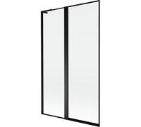 Mexen Mist L biombo de bañera de 2 hojas izquierdo 110 x 150 cm, marco negro, negro - 8A9L-110-011-70-70-L 78043 5905315673275