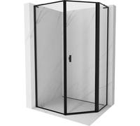 Mexen Mist L cabina de ducha pentagonal asimétrica abatible derecha 90 x 100 cm, marco negro, negro - 8A8L-090-100-70-70-P 77969 5905315664617