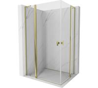 Mexen Mist L Duo cabina de ducha abatible 120 x 105 cm, transparente, dorada - 8A4L-120-105-50-00 71847 5905315606082