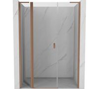 Mexen Mist L puerta de ducha abatible 155 cm, transparente, cobre cepillado - 8A4L-155-001-65-00 72277 5905315608598