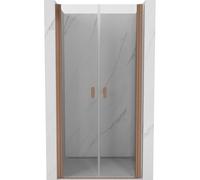 Mexen Mist puerta de ducha abatible 110 cm, transparente, cobre cepillado - 8A7-110-000-65-00 78567 5905315960214
