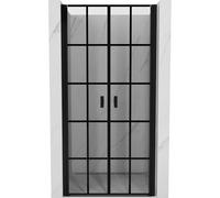 Mexen Mist puerta de ducha abatible 120 cm, rejilla negra, negro - 8A7-120-000-70-77 78604 5905315960498