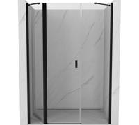 Mexen Mist puerta de ducha abatible 120 cm, transparente, negro - 8A4-120-001-70-00 72211 5905315607928