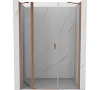 Mexen Mist puerta de ducha abatible 150 cm, transparente, cobre cepillado - 8A4-150-001-65-00 72177 5905315607898