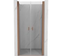 Mexen Mist puerta de ducha abatible 70 cm, transparente, cobre cepillado - 8A7-070-000-65-00 78560 5905315960146