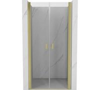 Mexen Mist puerta de ducha abatible 85 cm, transparente, dorado cepillado - 8A7-085-000-55-00 78550 5905315960085