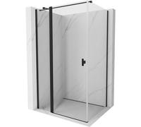 Mexen Mist T cabina de ducha abatible 120 x 110 cm, transparente, negra - 8A4T-120-110-70-00 71234 5905315595812