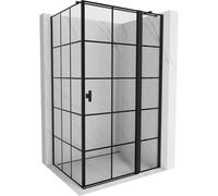 Mexen Mist T cabina de ducha abatible derecha 120 x 85 cm, rejilla negra, negro - 8A4T-120-085-70-77-P 71598 5905315600103