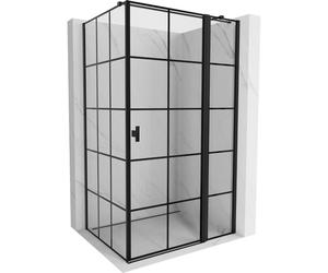 Mexen Mist T cabina de ducha abatible derecha 70 x 90 cm, rejilla negra, negro - 8A4T-070-090-70-77-P 71602 5905315600110