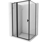 Mexen Mist T cabina de ducha abatible izquierda 70 x 95 cm, marco negro, negro - 8A4T-070-095-70-70-L 70727 5905315596598