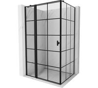 Mexen Mist T cabina de ducha abatible izquierda 85 x 95 cm, rejilla negra, negro - 8A4T-085-095-70-77-L 71274 5905315599049