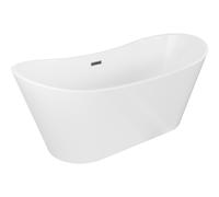 Mexen Montana bañera exenta 170 x 80 cm, blanca, rebosadero gris arma cepillado - 52011708000-66 45643 5905315378477