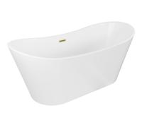 Mexen Montana bañera exenta 180 x 90 cm, blanca, rebosadero dorado cepillado - 52011809000-55 45719 5905315378941