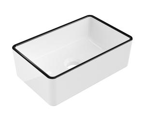 Mexen Nadia lavabo sobre encimera 36 x 23 cm, blanco/borde negro - 21613607 21925 5907709157347