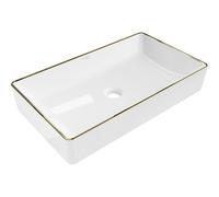 Mexen Nadia lavabo sobre encimera 62 x 35 cm, blanco/dorado borde - 21616005 21928 5907709157378