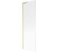 Mexen Next L biombo de bañera de 1 hoja 60 x 150 cm, rayas, dorado cepillado - 895-060-000-03-09-55 51446 5905315318312