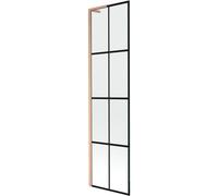 Mexen Next L mampara de bañera de 1 hoja 50 x 150 cm, rejilla negra, cobre cepillado - 895-050-000-03-77-65 52796 5905315320827