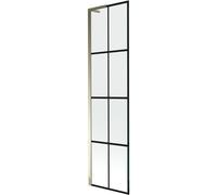 Mexen Next L mampara de bañera de 1 hoja 50 x 150 cm, rejilla negra, dorado - 895-050-000-03-77-50 52778 5905315320643