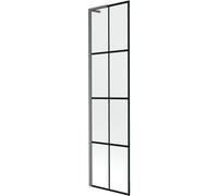 Mexen Next L mampara de baño de 1 hoja 50 x 150 cm, rejilla negra, gris pistola cepillado - 895-050-000-03-77-66 52802 5905315320889