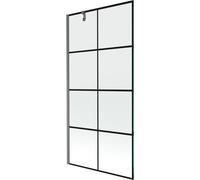 Mexen Next mampara de bañera de 1 hoja 90 x 150 cm, rejilla negra, gris pistola cepillado - 895-090-000-00-77-66 47500 5905315317384