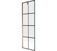 Mexen Next mampara de baño con 1 hoja 60 x 150 cm, rejilla negra, oro rosa - 895-060-000-00-77-60 20341 5905315136237
