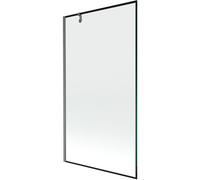 Mexen Next mampara de baño de 1 hoja 100 x 150 cm, marco negro, gris acero cepillado - 895-100-000-00-70-66 47484 5905315317094