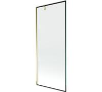 Mexen Next mampara de baño de 1 hoja 80 x 150 cm, marco negro, dorado - 895-080-000-00-70-50 20320 5905315135896