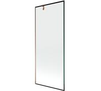 Mexen Next mampara de ducha de 1 ala 80 x 150 cm, marco negro, oro rosa - 895-080-000-00-70-60 20321 5905315135957