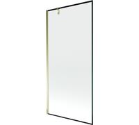Mexen Next mampara de ducha de 1 hoja 100 x 150 cm, marco negro, dorado - 895-100-000-00-70-50 20330 5905315135919