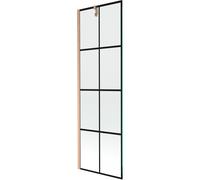 Mexen Next mampara de ducha de 1 hoja 60 x 150 cm, rejilla negra, cobre cepillado - 895-060-000-00-77-65 47353 5905315317292